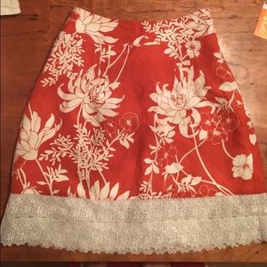 NWOT Ann Taylor linen spring floral skirt.